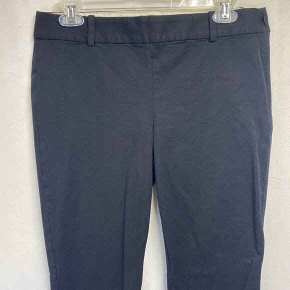 J.Crew Mercantile Mid Rise Ankle Pants Women Sz 8 Black Stretch Side Zip Used - Picture 7 of 16